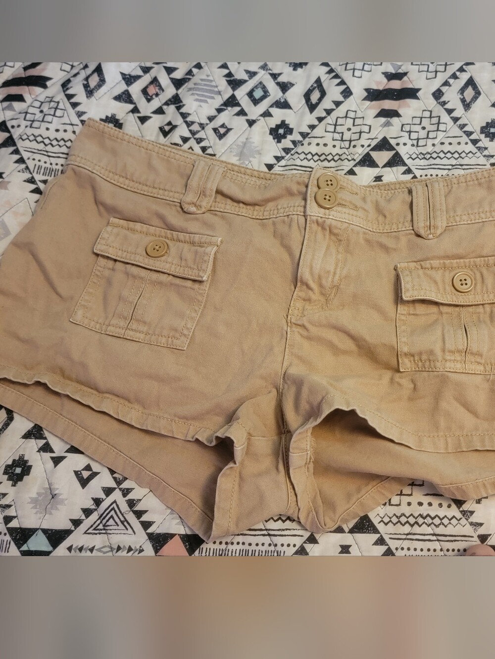 Aeropostale Beige/Tan Cargo-Style Jean Shorts